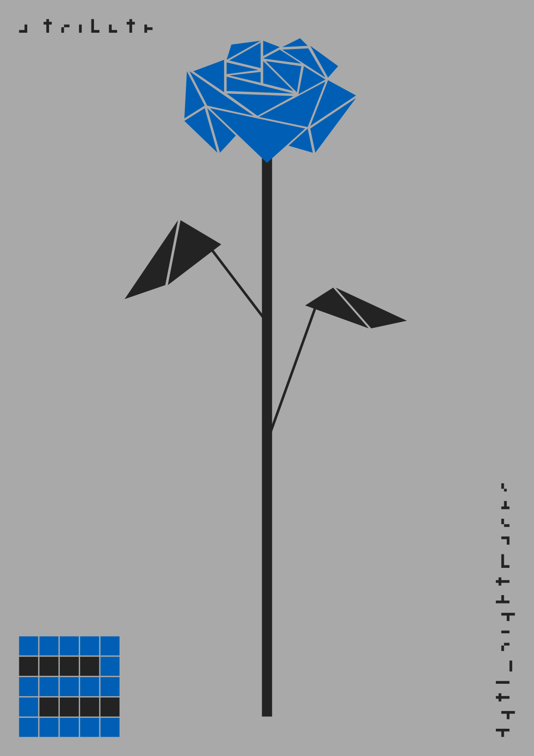 a minimalist sketch of a blue rose